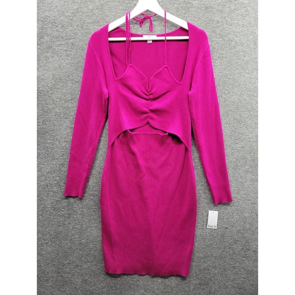 Bar III Trendy Cutout Knit Sweater Dress Bodycon Size 0X NWT